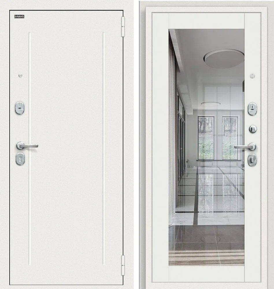 Фото Дверь Браво Флэш Kale Шагрень белая/Off-white DIS006636